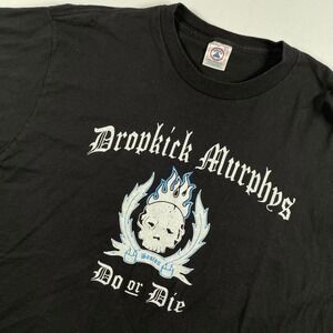 VTG Dropkick‎ Murphys Do or Die Boston T Shirt Adult L Black Band Tee Flaw